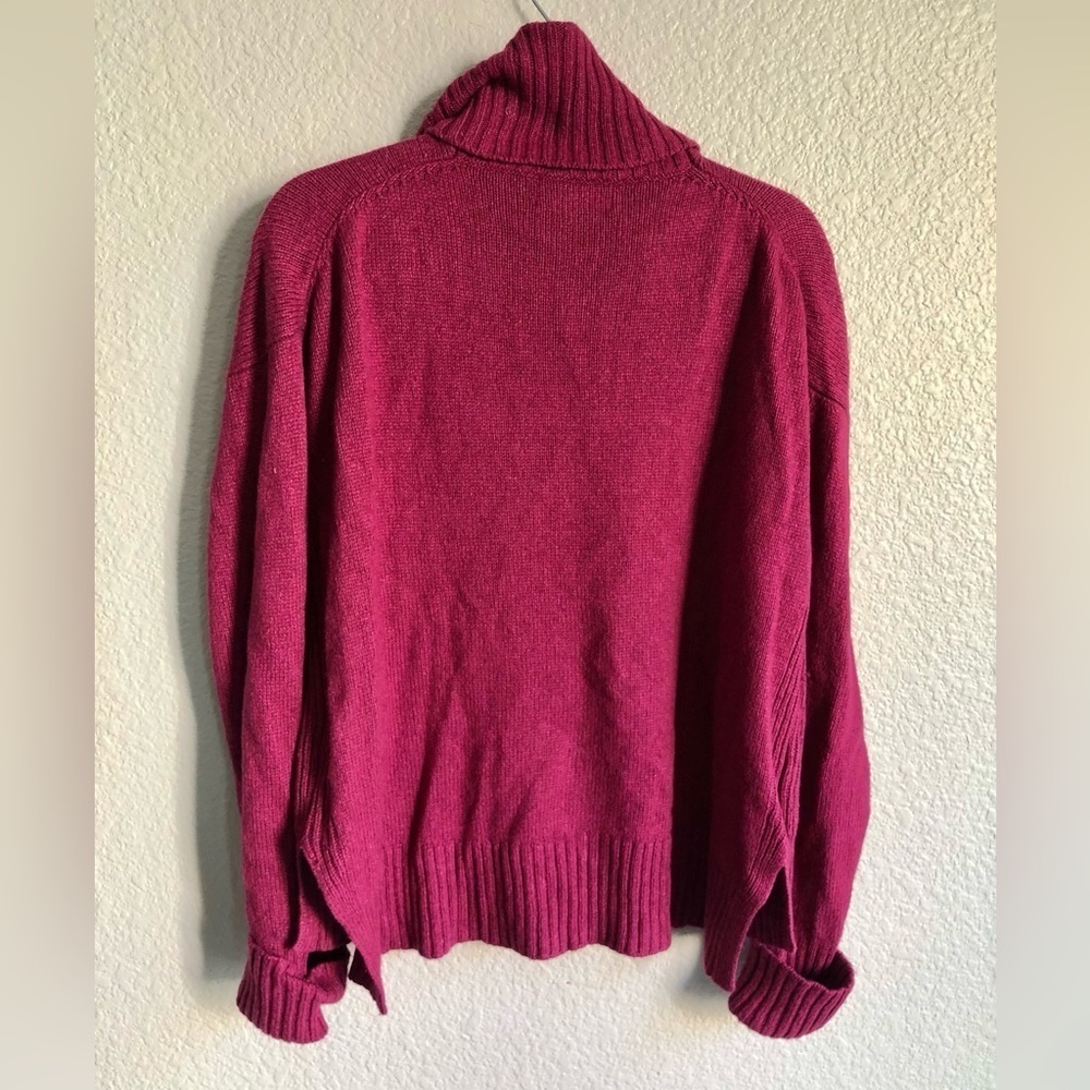Anthropologie purple burgundy turtle neck knit sweater medium - Picture 2 of 4